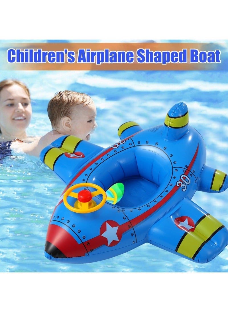 تابيت عوامة حمام سباحة للأطفال، عوامة سباحة قابلة للنفخ على شكل طائرة، مقعد أمان لدائرة السباحة، لعبة حمام سباحة للأطفال، طوف بولي كلوريد الفينيل، لعب صيفي على الشاطئ - Image 3